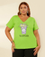 Blusa T-shirt Plus Size Em Viscolycra Com Estampa Ilustrativa