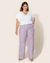 Calça Plus Size Pantalona Em Malha Tricô Roxo