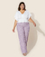 Calça Plus Size Pantalona Em Malha Tricô Roxo - loja online