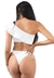 Biquini Um Ombro Só Babado Branco | REF: BK76 - Pra Mulher Shop