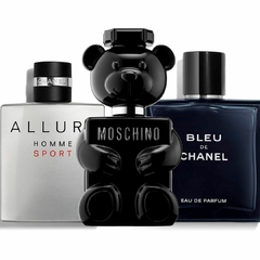 KIT PERFUMES (BLEU CHANEL 100ML + ALLURE HOME SPORT 100ML + TOY BOY 100ML)