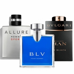 KIT PERFUMES (BLV POUR HOMME + ALLURE HOME SPORT + MAN IN BLACK)