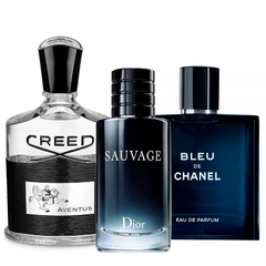 PROMO 1 PERFUMES CREED AVENTUS, SAUVAGE Y BLEU CHANEL TODOS 100 ML