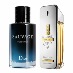 PROMO 111 (ONE MILLION LUCKY 100ML + SAUVAGE 100ML) KIT PERFUMES MASCULINOS