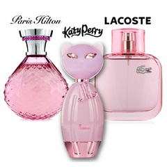 PROMO 28 (3 PERFUMES PARA DAMA DAZZLE 100ML, MEOW KATY PERRY 100ML, LACOSTE SPARKLING 100ML)