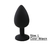 Plug Anal Redondo em Silicone Preto com Pedra - Miss Gerie