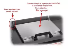 Chapa De Lanches C/ Prensa 40x35 Premium 110v - Gás na internet