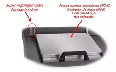 Chapa Elétrica De Lanches C/ Prensa 40x35 Premium 220v na internet