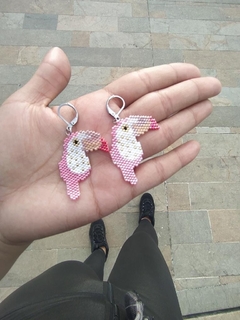 Aretes tucán rosados