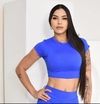 CROPPED BASIC EM POLIAMIDA - AZUL ROYAL