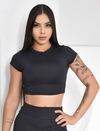 CROPPED BASIC EM POLIAMIDA - PRETO