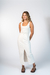 Saia midi com fenda Carla Off- White - comprar online