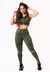 Conjunto Feminino Calça Legging Cintura Alta e Cropped - Verde Militar