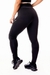 Calça legging cintura alta preta com detalhe lateral em branco - comprar online