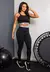 Conjunto Fitness Calça Legging Cintura Alta + Cropped Alcinha com Elásticos - Preto na internet