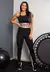 Conjunto Fitness Calça Legging Cintura Alta + Cropped Alcinha com Elásticos - Preto