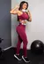 Imagem do Conjunto Fitness Calça Legging Cintura Alta + Cropped Alcinha com Elásticos - Vinho