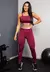 Conjunto Fitness Calça Legging Cintura Alta + Cropped Alcinha com Elásticos - Vinho