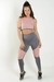 Conjunto Fitness Legging com Detalhes Assimétricos + Top tomara que Caia + Regata em Tela Dry - Cinza e Rosa - VITRINE DE DONDOCA | Moda Fitness, Casual, Social e Praia