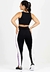 Conjunto Fitness Cropped + Calça Legging Metamorfose - Preto com Branco e Roxo na internet