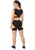 Conjunto Fitness Cropped + Shorts Com Faixas Amarelo - Preto - comprar online