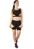 Conjunto Fitness Cropped + Shorts Com Faixas Amarelo - Preto