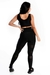 Cropped Detalhe Busto Calça Legging Tela Preta Conjunto - comprar online