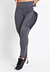 Calça Mescla Detalhe Branco Legging Fitness Com Bolso