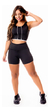 Short Preto Com Detalhe Em Vivo Branco + Cropped Conjunto na internet