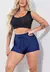 Short Fitness Cintura Alta Liso Com Cadarço Fake - Azul Marinho - VITRINE DE DONDOCA | Moda Fitness, Casual, Social e Praia