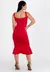 Vestido Alcinha Com Babado Midi - Vermelho - comprar online