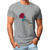 Camiseta Caveira segurando uma flor algodão fio 30 cinza