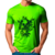 Camiseta Caveira #17 malha pv verde neon