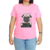 Camiseta Bad Puggy malha pv rosa chiclete