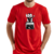 Camiseta Rock cat malha pv vermelho