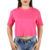 Camiseta feminina cropped algodão fio 30