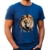 Camiseta Leão algodão fio 30 azul royal