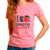 Camiseta I love photo graphy malha pv rosa chiclete