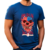 Camiseta Caveira #16 algodão fio 30 azul royal