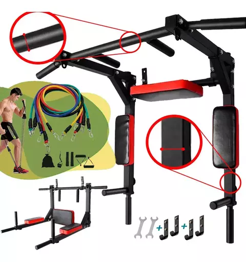 Barra para ejercicio 8 en 1 Dominadas de Pared Gym Multifuncional
