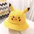 Imagem do Anime Pikachu Bucket Hat, aba larga, bonito dos desenhos animados Bucket Hat, Fi