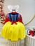 Fantasia Infantil Branca de Neve Amarelo com Capa e Tiara