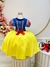 Fantasia Infantil Branca de Neve Amarelo com Capa e Tiara