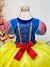 Fantasia Infantil Branca de Neve Amarelo com Capa e Tiara