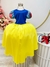 Fantasia Infantil Branca de Neve Amarelo com Capa e Tiara