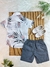 Conjunto Camisa Branca Estampada Com Bermuda - loja online