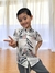 Conjunto Camisa Branca Estampada Com Bermuda - loja online