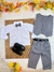 Conjunto Infantil Camisa Branca Calça Colete e Gravata Cinza - comprar online