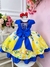 Vestido Infantil Branca de Neve Festa C/ Cinto de Pérolas - comprar online