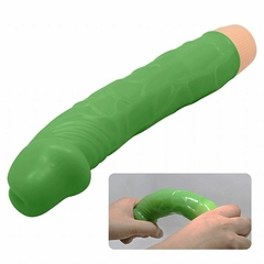 PRÓTESE REALISTA COM VIBRO EM SILICONE - VERDE na internet